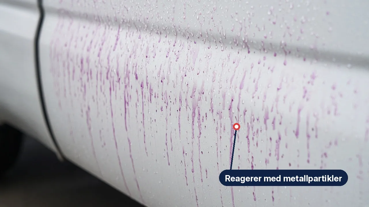 Jernfjerner som blir lilla på felgen