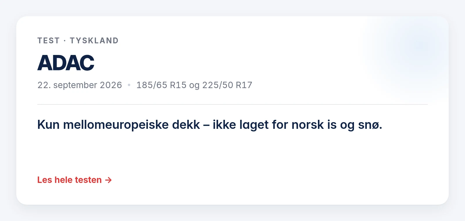 ADAC: testkort
