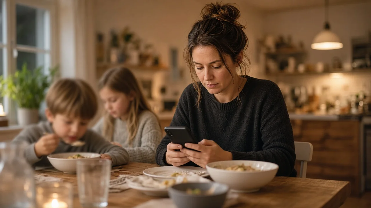 Jobbmail ved middagsbordet