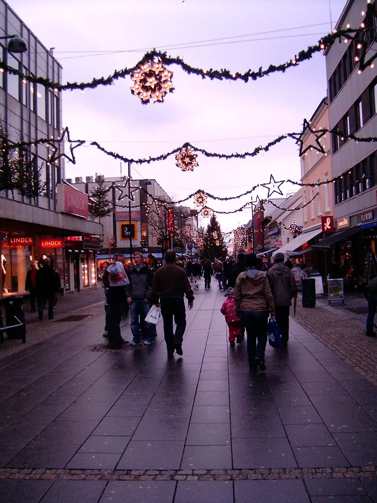 Julebelysning i Markens gate i Kristiansand